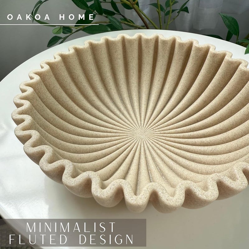 OAOKA وعاء زخرفي كبير لتزيين المنزل - وعاء حقيبة الزينة - وعاء مركز مزخرف - وعاء لجمع المفاتيح - تزيين طاولة القهوة - ديكور منزلي عضوي حديث - Image 5